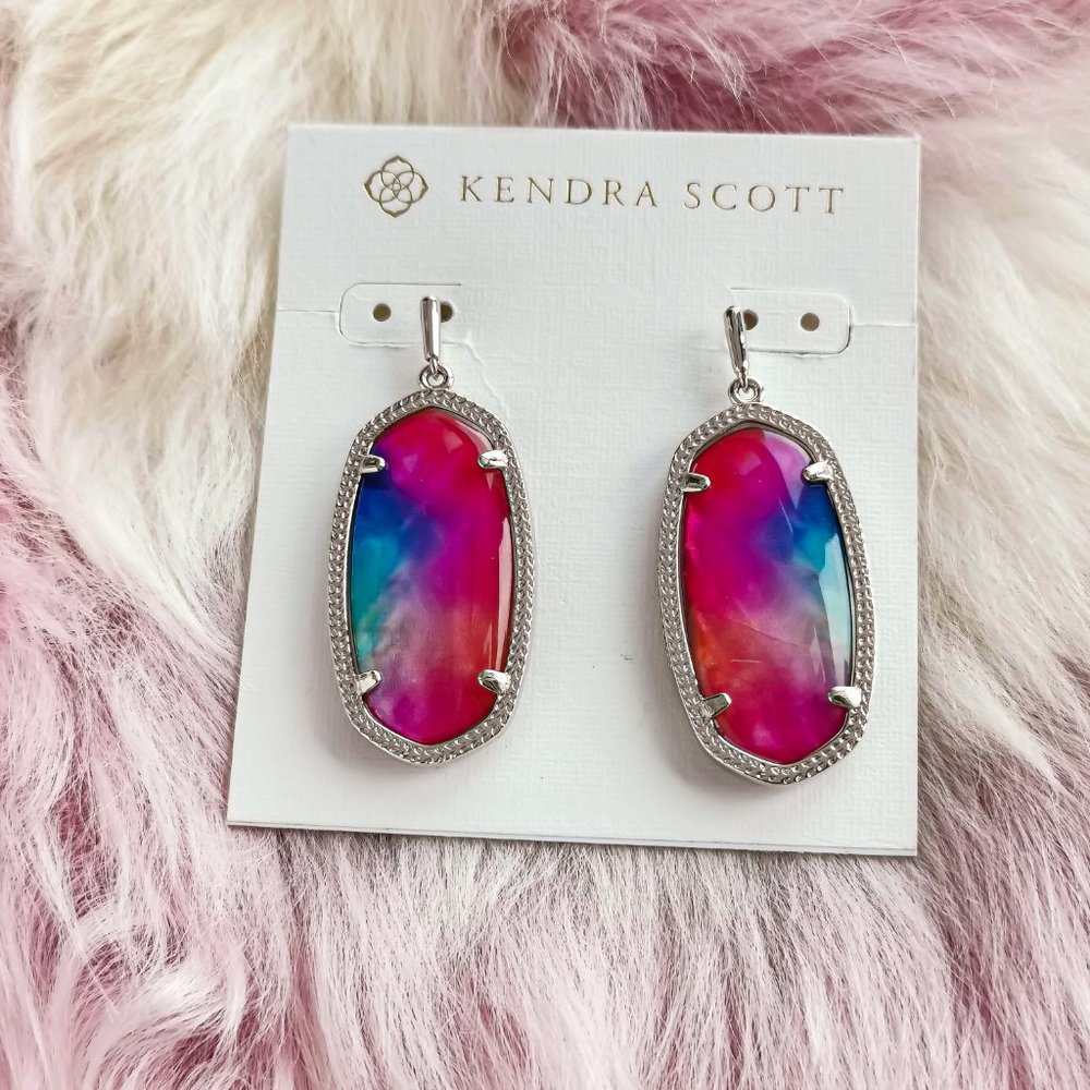 Silver Elle Watercolor Illusion Drop Earrings